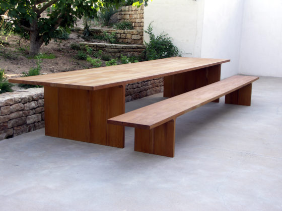Table et banc outdoor design Vincent Dupont Rougier